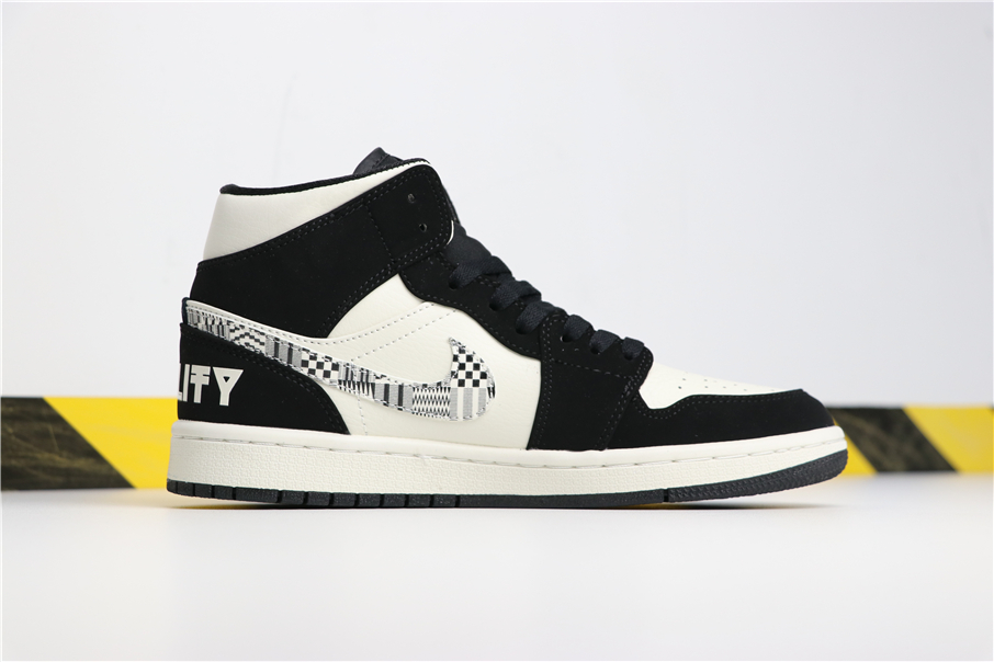 Air Jordan 1 MID Equality Black White Shoes - Click Image to Close